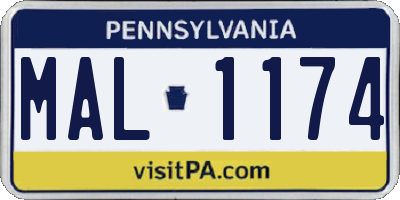 PA license plate MAL1174