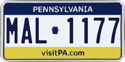 PA license plate MAL1177