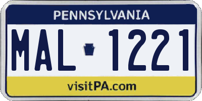 PA license plate MAL1221