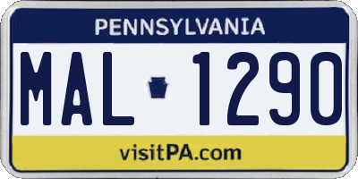 PA license plate MAL1290