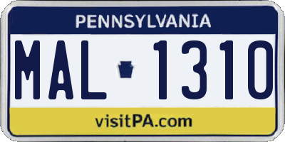 PA license plate MAL1310