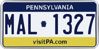 PA license plate MAL1327