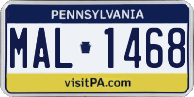 PA license plate MAL1468
