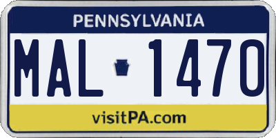 PA license plate MAL1470