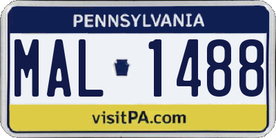 PA license plate MAL1488