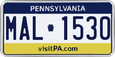 PA license plate MAL1530