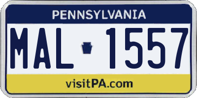 PA license plate MAL1557