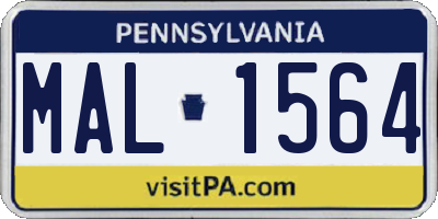 PA license plate MAL1564