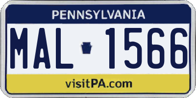 PA license plate MAL1566