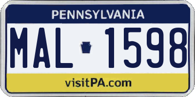 PA license plate MAL1598