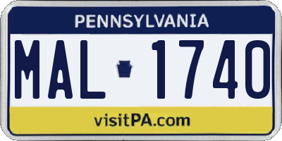 PA license plate MAL1740