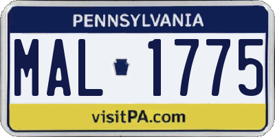 PA license plate MAL1775