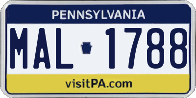 PA license plate MAL1788