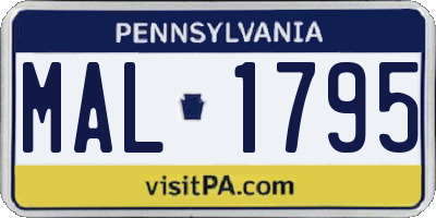 PA license plate MAL1795