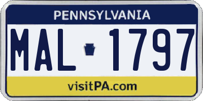 PA license plate MAL1797