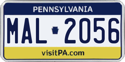 PA license plate MAL2056