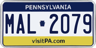 PA license plate MAL2079