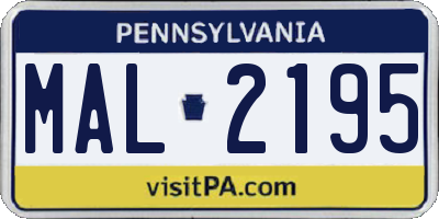 PA license plate MAL2195