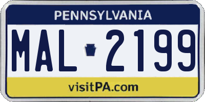 PA license plate MAL2199