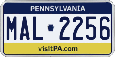 PA license plate MAL2256