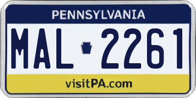 PA license plate MAL2261