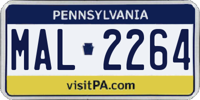 PA license plate MAL2264
