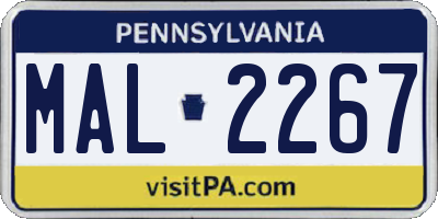PA license plate MAL2267