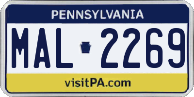 PA license plate MAL2269