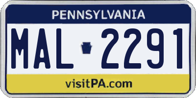 PA license plate MAL2291