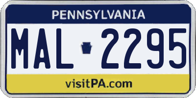 PA license plate MAL2295
