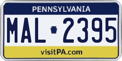 PA license plate MAL2395