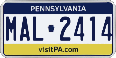 PA license plate MAL2414