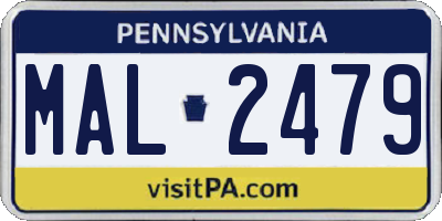 PA license plate MAL2479