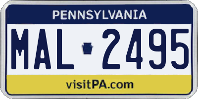 PA license plate MAL2495