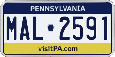 PA license plate MAL2591