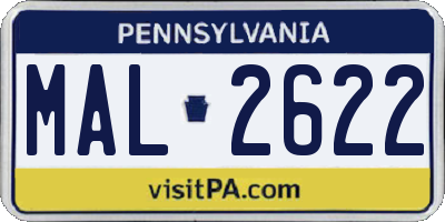 PA license plate MAL2622