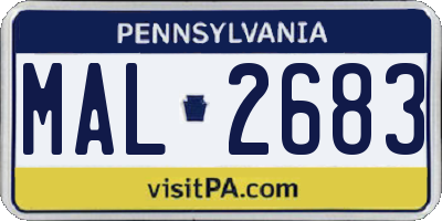 PA license plate MAL2683