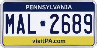 PA license plate MAL2689