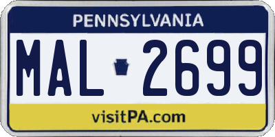 PA license plate MAL2699