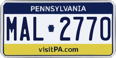 PA license plate MAL2770