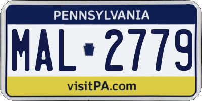 PA license plate MAL2779