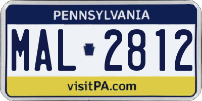 PA license plate MAL2812