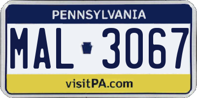 PA license plate MAL3067