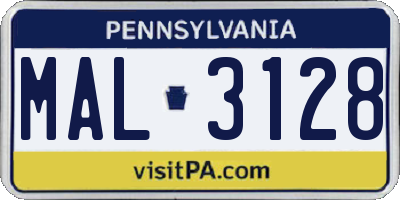 PA license plate MAL3128