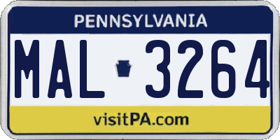 PA license plate MAL3264