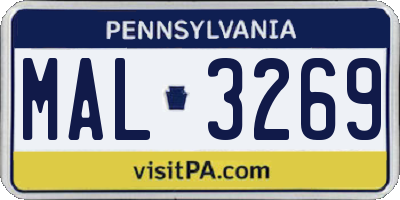 PA license plate MAL3269