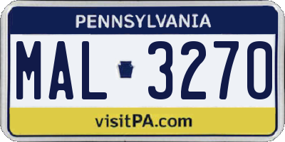 PA license plate MAL3270