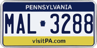 PA license plate MAL3288