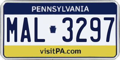 PA license plate MAL3297