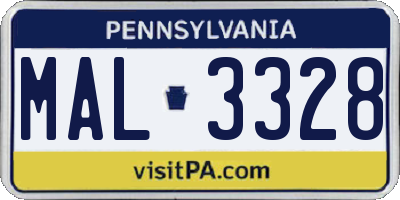 PA license plate MAL3328